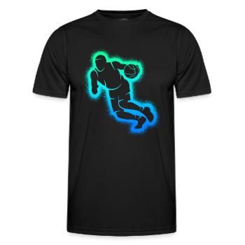 Basketballer Dribbling Herren Basketball Jungen - Männer Funktions-T-Shirt - Schwarz - Vorne - AI Model Male 178 dark (178cm)