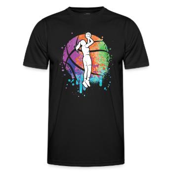 Basketball Women Women Basketball Girls - Men's Functional T-Shirt - black - Front - AI Model Male 178 dark (178cm)