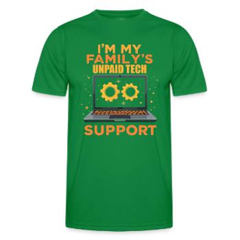 I'm My Family's Unpaid Tech Support - Funny - Men's Functional T-Shirt - kelly green - Front - AI Model Male 178 dark (178cm)
