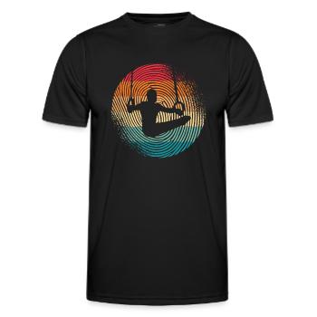 Turner Gymnastik Ringeturnen Fingerabdruck Turnen - Männer Funktions-T-Shirt - Schwarz - Vorne - AI Model Male 178 dark (178cm)