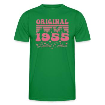 Cadeau 69e Anniversaire 1955 Femme | Né en 1955 - T-shirt sport Homme - vert - Devant - AI Model Male 178 dark (178cm)