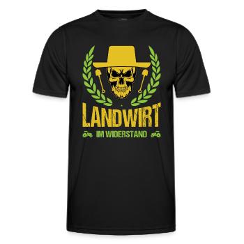 Bauern Protest Landwirt Im Widerstand Bauerndemo - Männer Funktions-T-Shirt - Schwarz - Vorne - AI Model Male 178 dark (178cm)