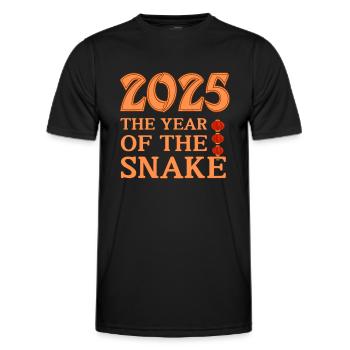 The Year Of The Snake 2025 - Chinese Year - Men's Functional T-Shirt - black - Front - AI Model Male 178 dark (178cm)