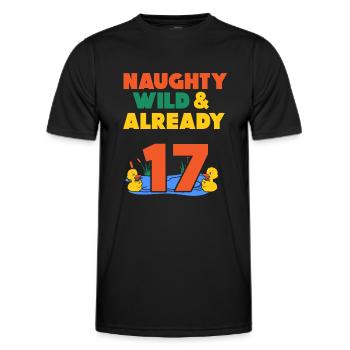 17 Jahre Geburtstag Ente - Männer Funktions-T-Shirt - Schwarz - Vorne - AI Model Male 178 dark (178cm)