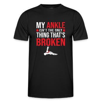 My ankle isn't the only thing that's broken - Männer Funktions-T-Shirt - Schwarz - Vorne - AI Model Male 178 dark (178cm)