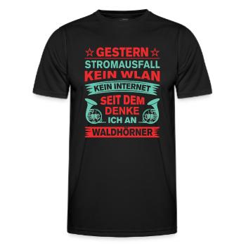 Waldhorn Waldhornspieler Hornist - Männer Funktions-T-Shirt - Schwarz - Vorne - AI Model Male 178 dark (178cm)