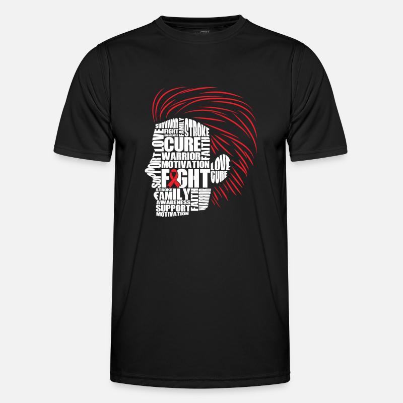 Men Head - Männer Funktions-T-Shirt - Schwarz