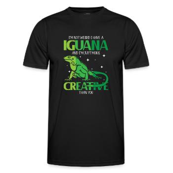 talk about Iguanas - Männer Funktions-T-Shirt - Schwarz - Vorne - AI Model Male 178 dark (178cm)