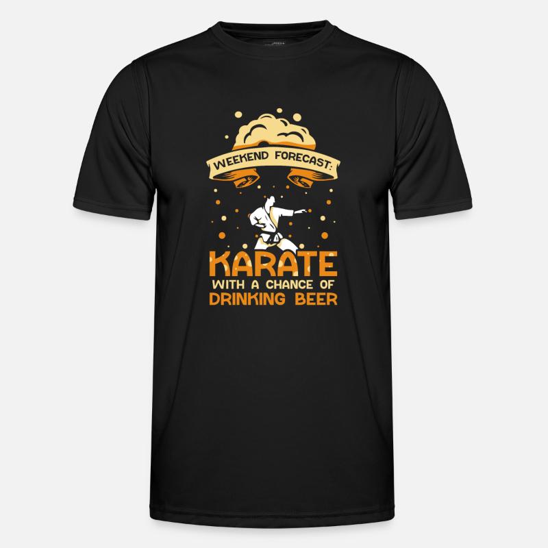 Weekend Forecast Karate Beer Männer Funktions-T-Shirt