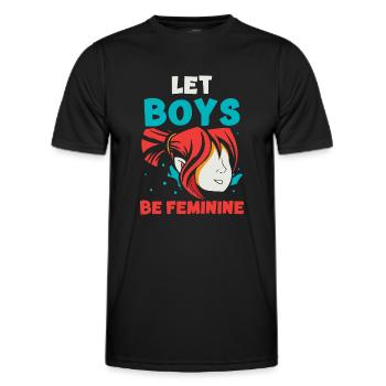 Let Boys Be Feminine - Männer Funktions-T-Shirt - Schwarz - Vorne - AI Model Male 178 dark (178cm)