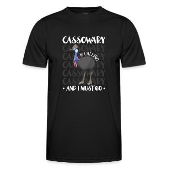 Cassowary Is Calling And I Must Go - Männer Funktions-T-Shirt - Schwarz - Vorne - AI Model Male 178 dark (178cm)
