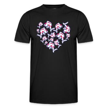 Herz Koi - Männer Funktions-T-Shirt - Schwarz - Vorne - AI Model Male 178 dark (178cm)