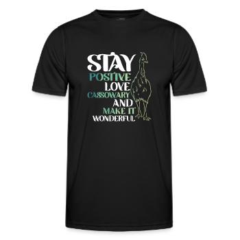 stay postive love Cassowary - Männer Funktions-T-Shirt - Schwarz - Vorne - AI Model Male 178 dark (178cm)