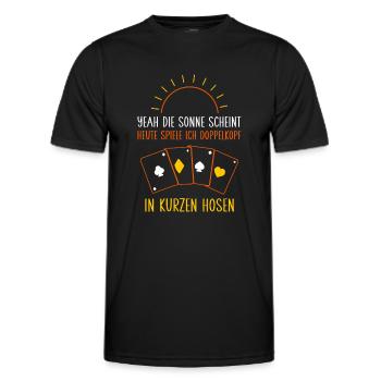 heute spiele ich Doppelkopf - Männer Funktions-T-Shirt - Schwarz - Vorne - AI Model Male 178 dark (178cm)