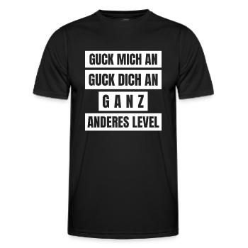 Guck Mich an guck dich an ganz anderes Level - Männer Funktions-T-Shirt - Schwarz - Vorne - AI Model Male 178 dark (178cm)