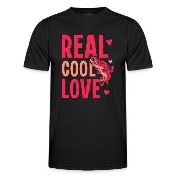 Real Cool Love - Männer Funktions-T-Shirt - Schwarz - Vorne - AI Model Male 178 dark (178cm)
