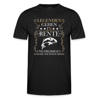 Rentner Rente Rentenbeginn Angler Angeln - Männer Funktions-T-Shirt - Schwarz - Vorne - AI Model Male 178 dark (178cm)