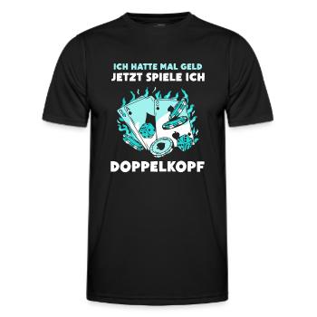 Ich hatte mal Geld Doppelkopf - Männer Funktions-T-Shirt - Schwarz - Vorne - AI Model Male 178 dark (178cm)