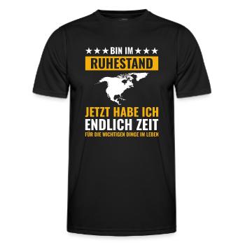 Rentner Rente Rentenbeginn Nordamerika USA - Männer Funktions-T-Shirt - Schwarz - Vorne - AI Model Male 178 dark (178cm)