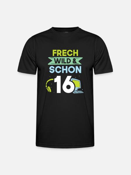 16 Jahre Geburtstag Gamer Gaming - Männer Funktions-T-Shirt - Schwarz