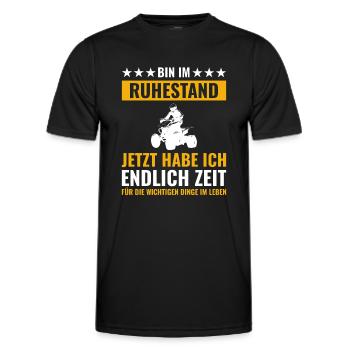 Rentner Rente Rentenbeginn Quad fahren - Männer Funktions-T-Shirt - Schwarz - Vorne - AI Model Male 178 dark (178cm)