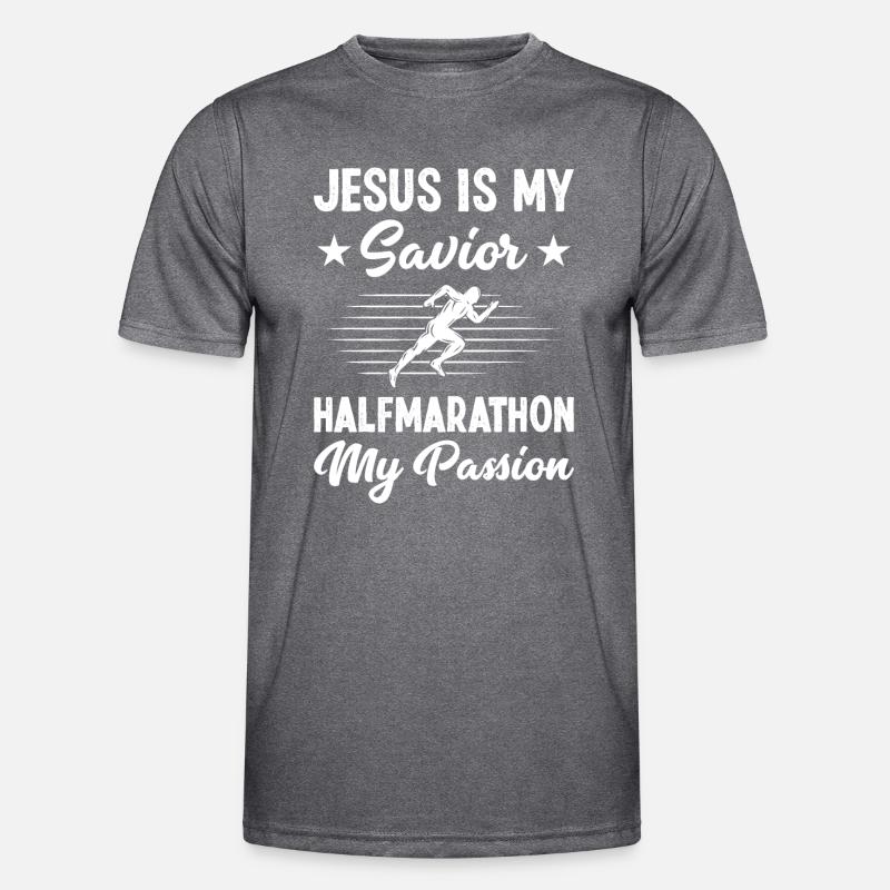 Jesus is my savior Halfmarathon Half Marathon Männer Funktions-T-Shirt