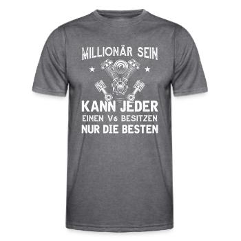6 Zylinder Tuner Tuning V6 - Männer Funktions-T-Shirt - dunkle Melange  - Vorne - AI Model Male 178 dark (178cm)