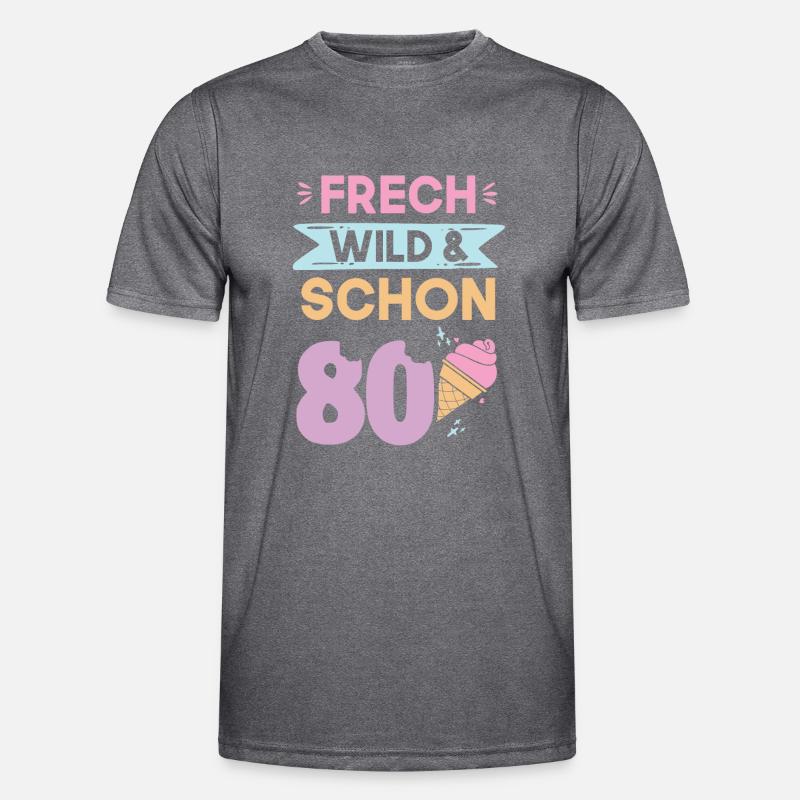 Geschenk 80 Jahre Geburtstag Eis essen Männer Funktions-T-Shirt