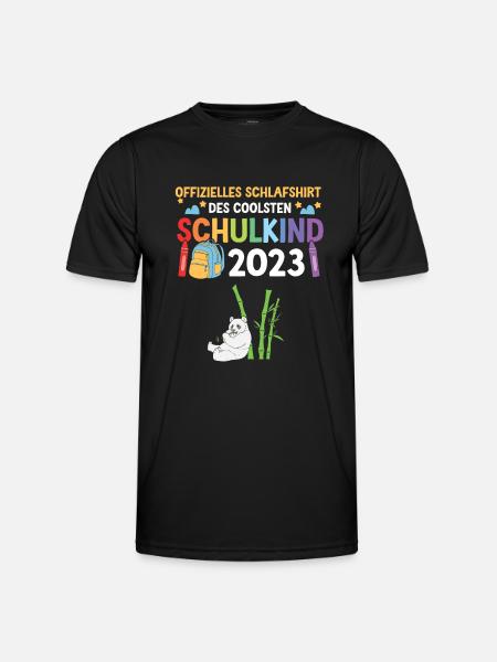 Panda Schulanfang Schulkind 2023 - Männer Funktions-T-Shirt - Schwarz