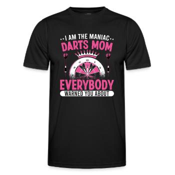 I am the maniac darts mom - Männer Funktions-T-Shirt - Schwarz - Vorne - AI Model Male 178 dark (178cm)