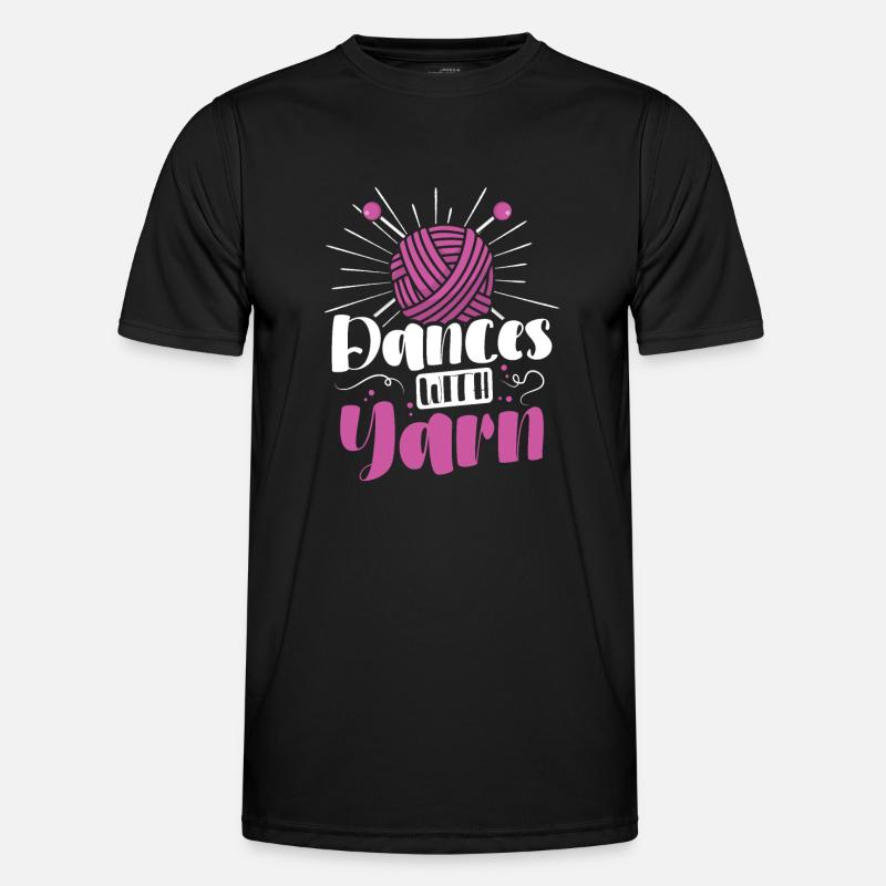 Dances with yarn - Männer Funktions-T-Shirt - Schwarz