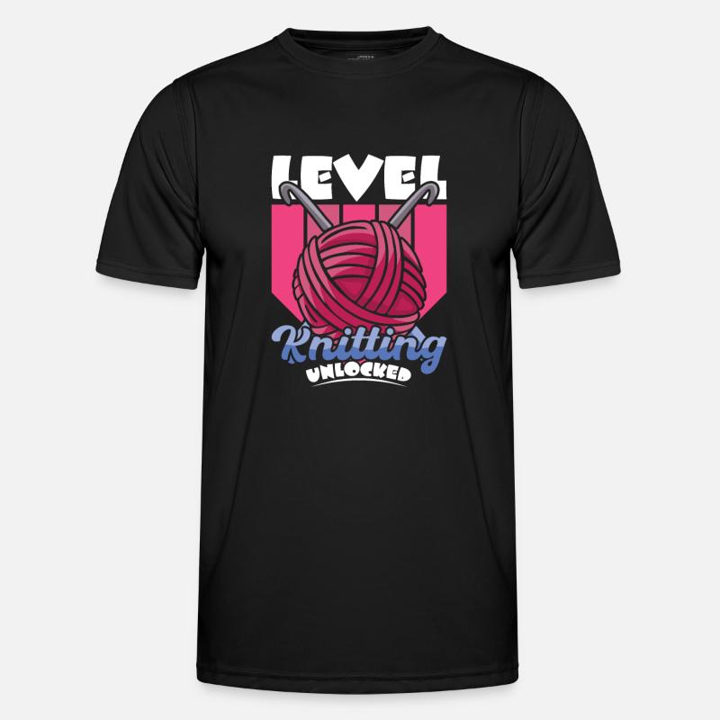 Level Knitting Unlocked Männer Funktions-T-Shirt