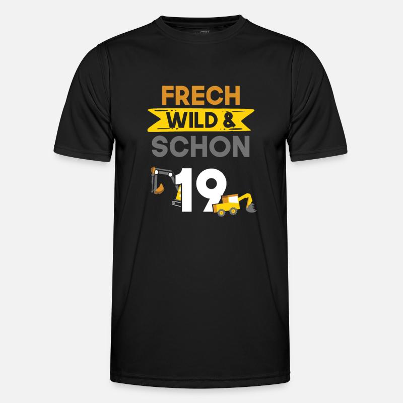 19 Jahre Geburtstag Bagger Männer Funktions-T-Shirt