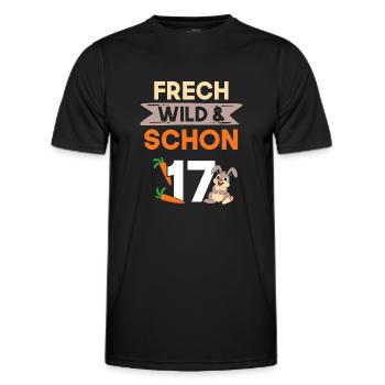 17 Jahre Geburtstag Hase Kaninchen - Männer Funktions-T-Shirt - Schwarz - Vorne - AI Model Male 178 dark (178cm)