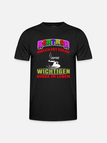 Pensionist, pension, pensionsstart, drikke kaffe - Funktionsshirt til herrer - sort