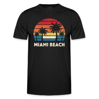 Miami Beach Vintage Sunset - Männer Funktions-T-Shirt - Schwarz - Vorne - AI Model Male 178 dark (178cm)