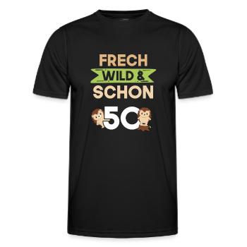 Geschenk 50 Jahre Geburtstag Igel - Männer Funktions-T-Shirt - Schwarz - Vorne - AI Model Male 178 dark (178cm)