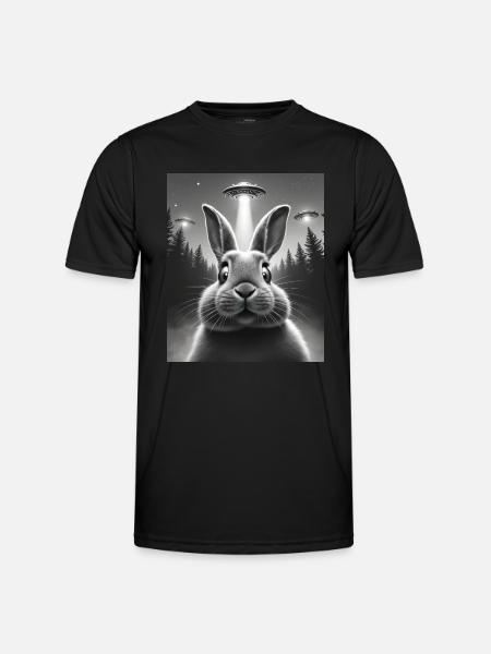 Ufo Lustiger Hase - Männer Funktions-T-Shirt - Schwarz