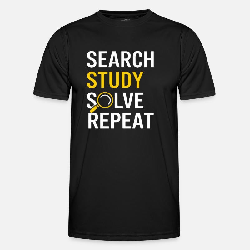 Search Study Solve Repeat - Männer Funktions-T-Shirt - Schwarz