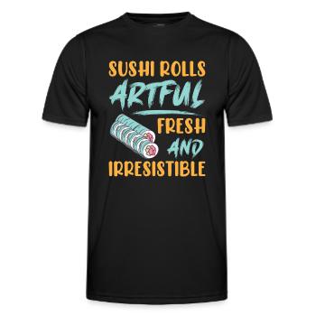 Sushi Japan Essen Sushi-Mahlzeit - Männer Funktions-T-Shirt - Schwarz - Vorne - AI Model Male 178 dark (178cm)