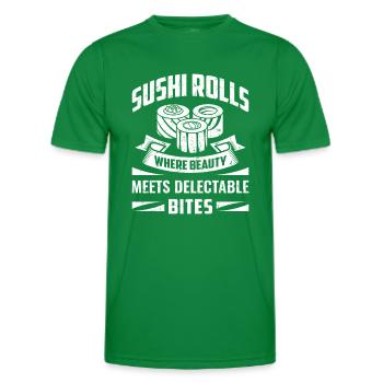 Sushi Japan Essen Sushi-Mahlzeit - Männer Funktions-T-Shirt - Kelly Green - Vorne - AI Model Male 178 dark (178cm)