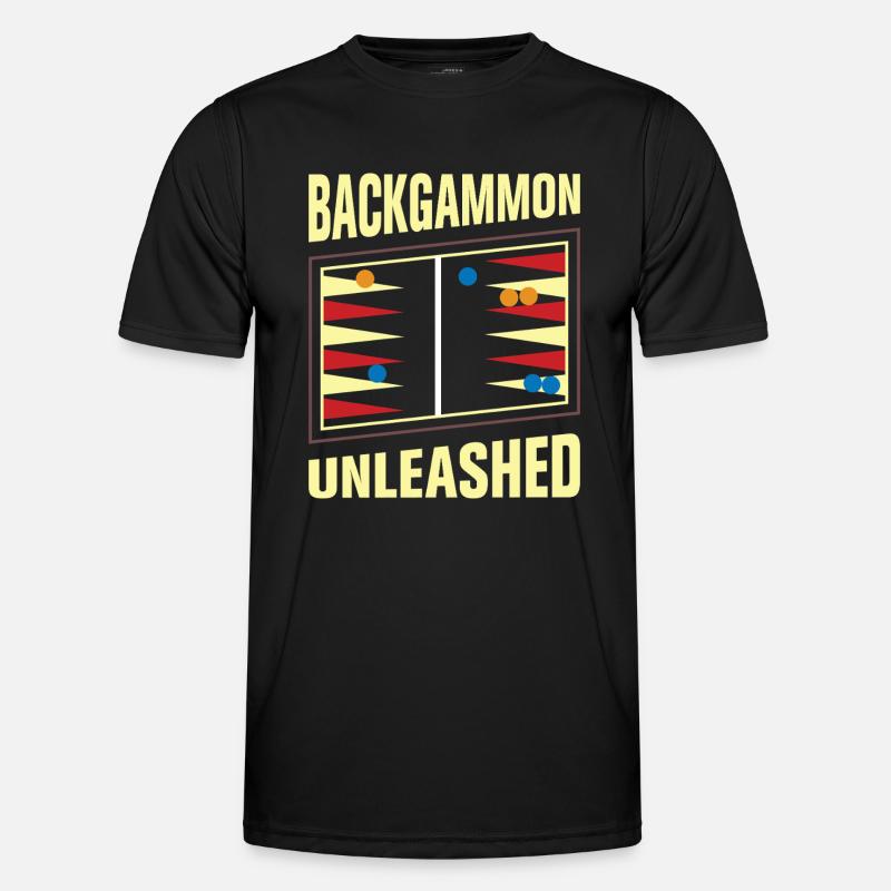Backgammon Spiel - Männer Funktions-T-Shirt - Schwarz
