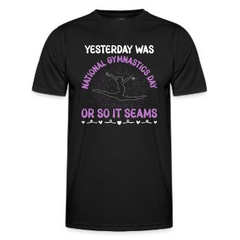 Gymnastik Training Fitness Gym - Männer Funktions-T-Shirt - Schwarz - Vorne - AI Model Male 178 dark (178cm)