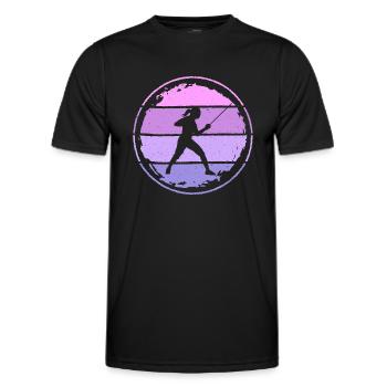 Fencing Fencing Épée Girls Fencing - Men's Functional T-Shirt - black - Front - AI Model Male 178 dark (178cm)