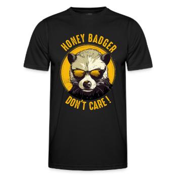 Honey Badger Dont Fact - T-shirt sport Homme - noir - Devant - AI Model Male 178 dark (178cm)
