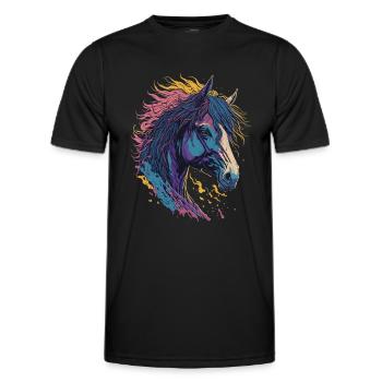 Pop Art Horse - Männer Funktions-T-Shirt - Schwarz - Vorne - AI Model Male 178 dark (178cm)