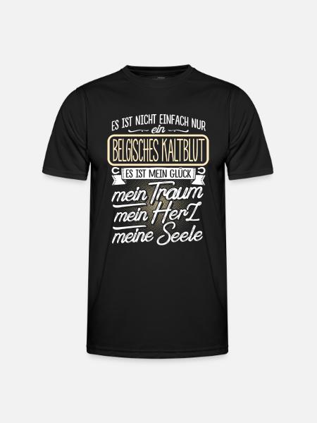 BELGISCHES-KALTBLUT- Herz - Männer Funktions-T-Shirt - Schwarz