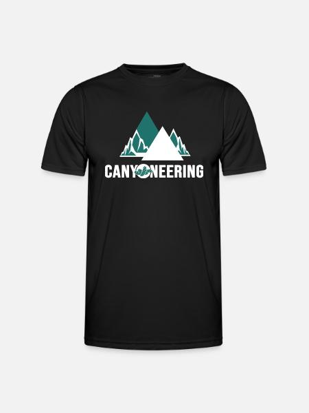 canyoning canyoneering mountains riveraction - Men's Functional T-Shirt - black