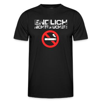 Endlich Nichtraucher - Männer Funktions-T-Shirt - Schwarz - Vorne - AI Model Male 178 dark (178cm)