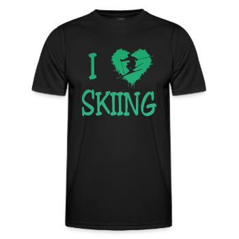 Ski skiing Skier Ski fahren - Männer Funktions-T-Shirt - Schwarz - Vorne - AI Model Male 178 dark (178cm)